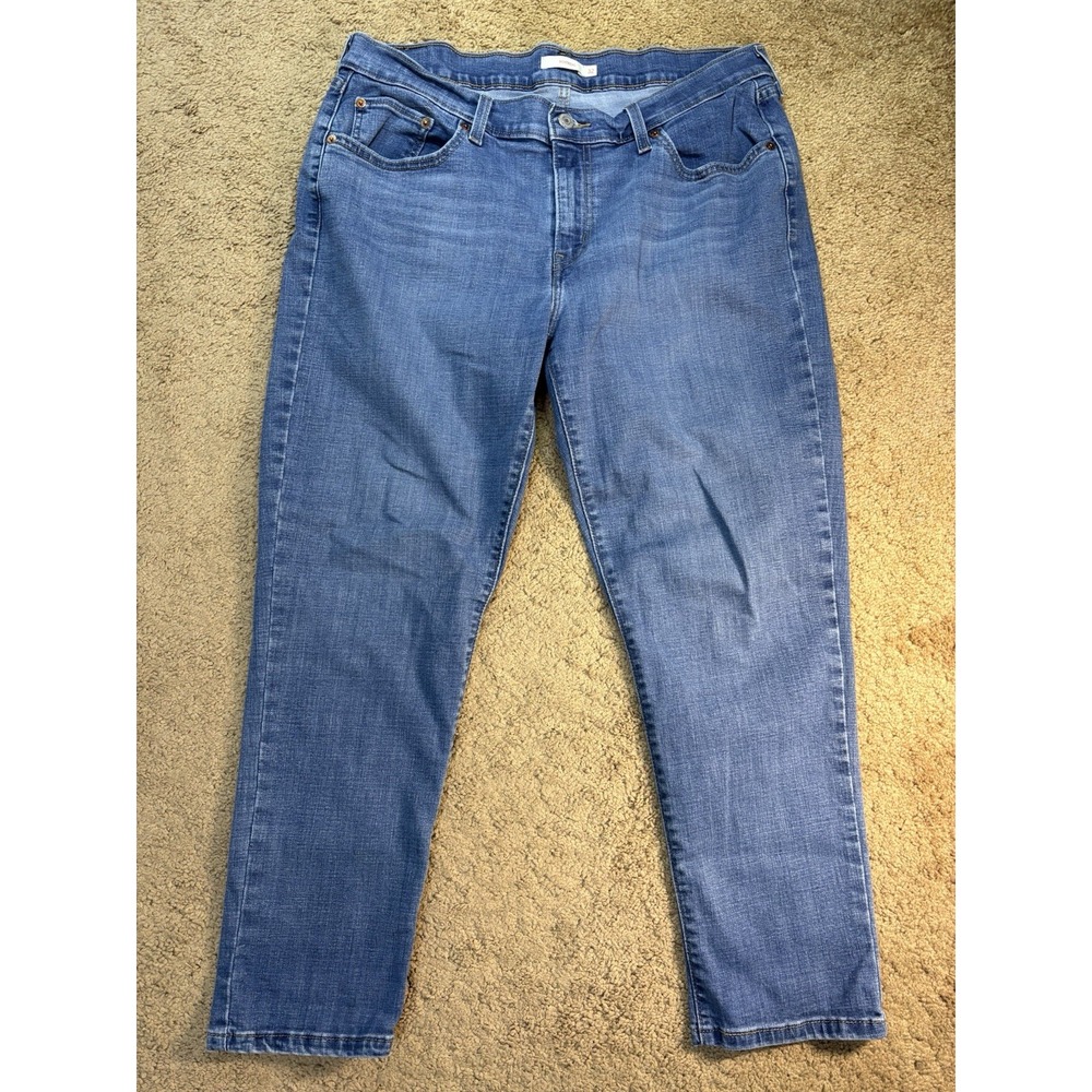 Levis Strauss Boyfriend Jean Women 32 Blue Denim Mid Rise Preppy